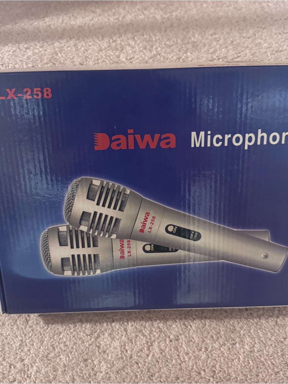 Vintage Aiwa Daiwa LX-258 Microphone Set of 2 Original Box Karaoke